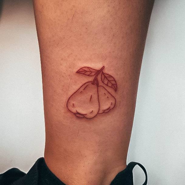 Georgeous Apple Tattoo On Girl