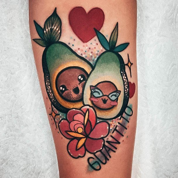 Georgeous Avocado Tattoo On Girl