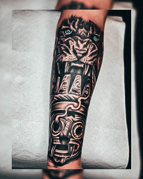 Georgeous Aztec Tattoo On Girl