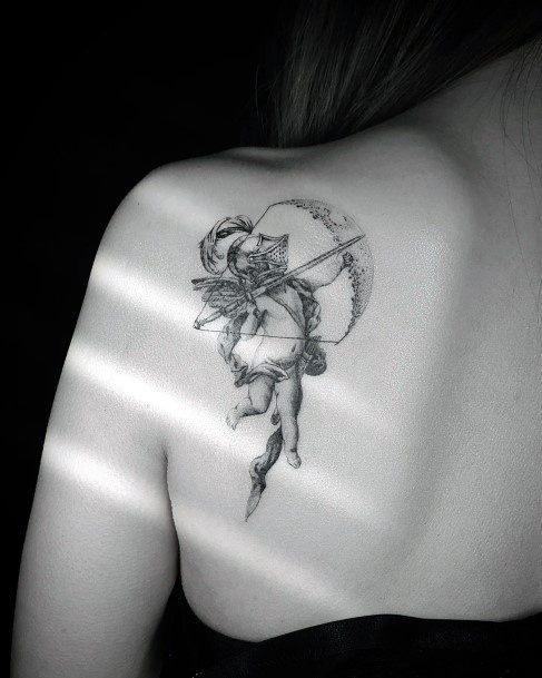 Georgeous Baby Angel Tattoo On Girl