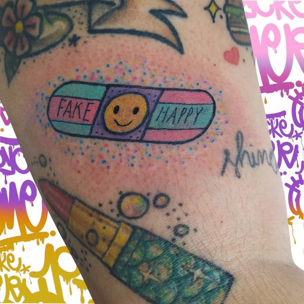 Georgeous Bandaid Tattoo On Girl