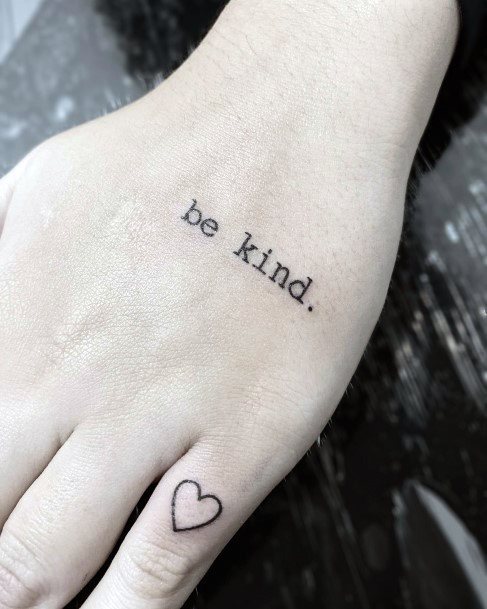 Georgeous Be Kind Tattoo On Girl