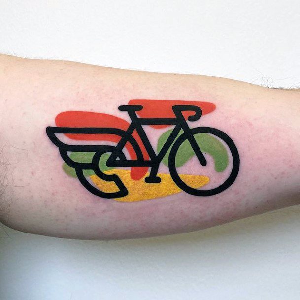 Georgeous Bicycle Tattoo On Girl