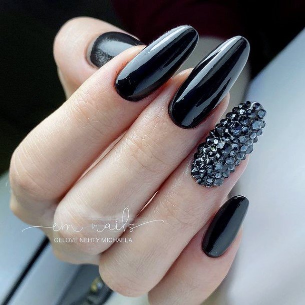 Georgeous Black Dress Nail On Girl