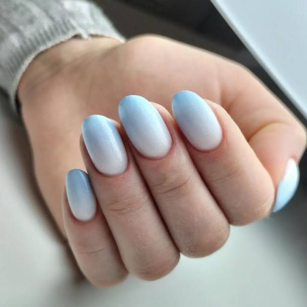 Georgeous Blue Ombre Nail On Girl