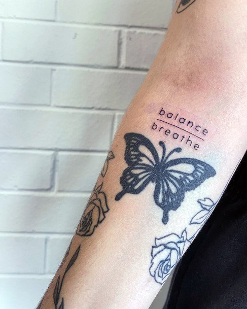 Georgeous Breathe Tattoo On Girl