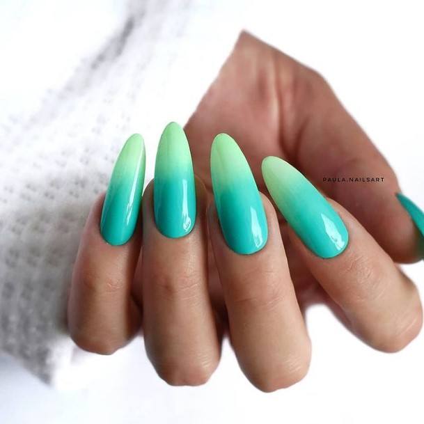 Georgeous Bright Ombre Nail On Girl