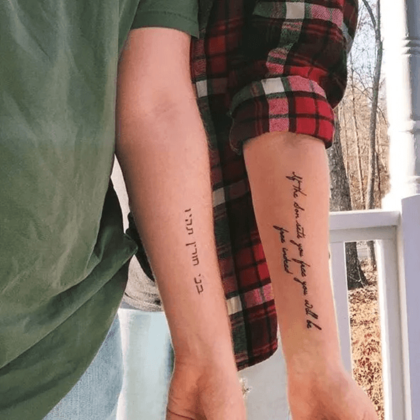 Georgeous Brother Sister Tattoo On Girl