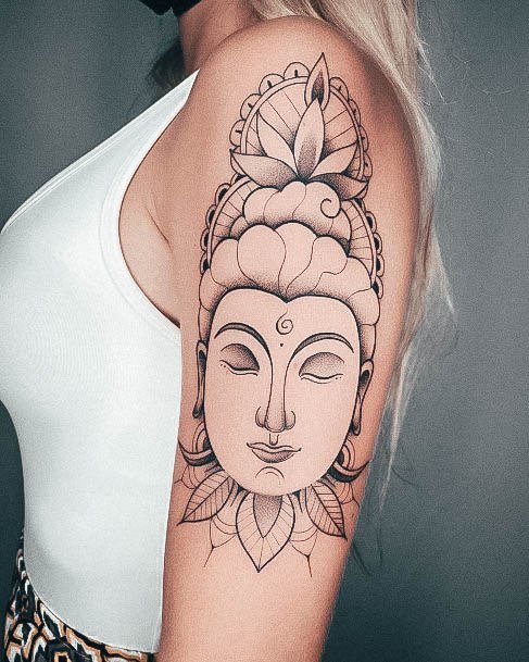 Georgeous Buddha Tattoo On Girl