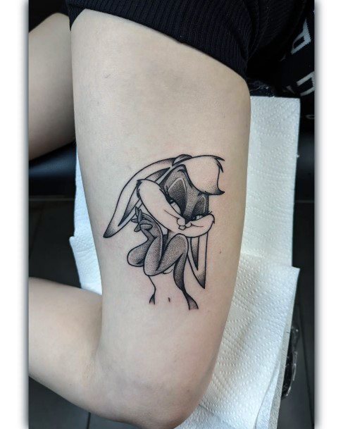 Georgeous Bugs Bunny Tattoo On Girl