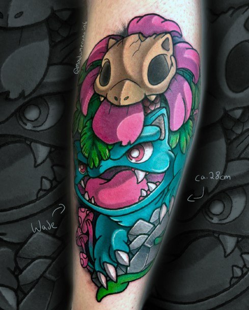 Georgeous Bulbasaur Tattoo On Girl