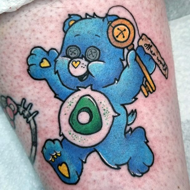 Georgeous Carebears Tattoo On Girl