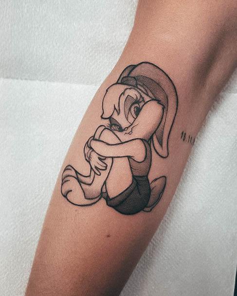 Georgeous Cartoon Tattoo On Girl