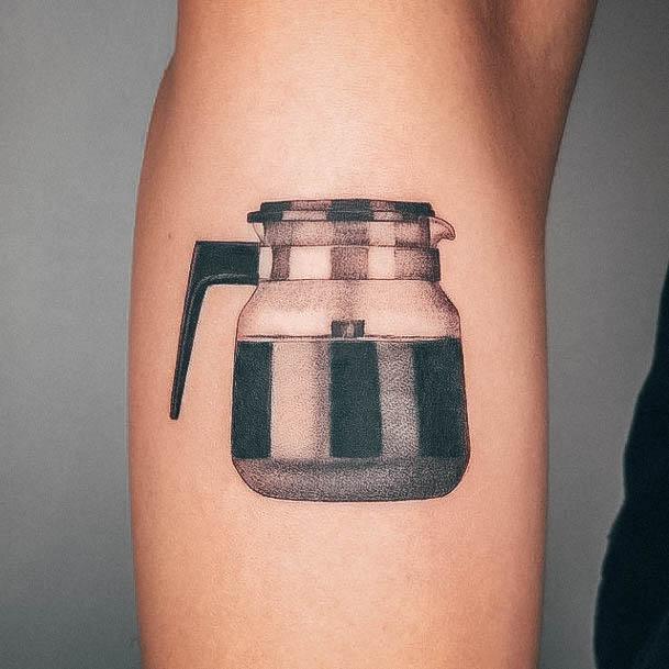 Georgeous Coffee Pot Tattoo On Girl