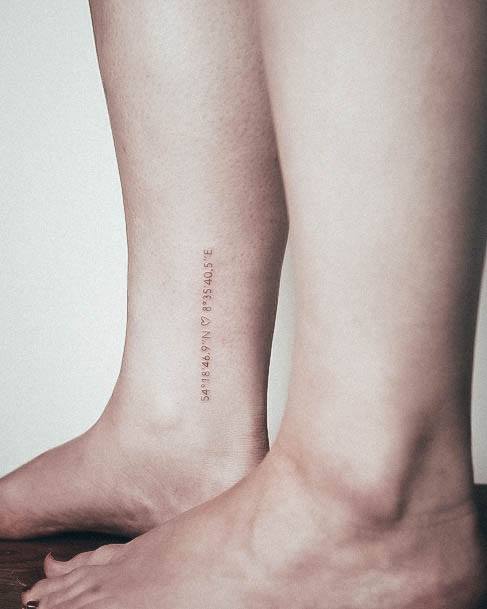 Georgeous Coordinates Tattoo On Girl