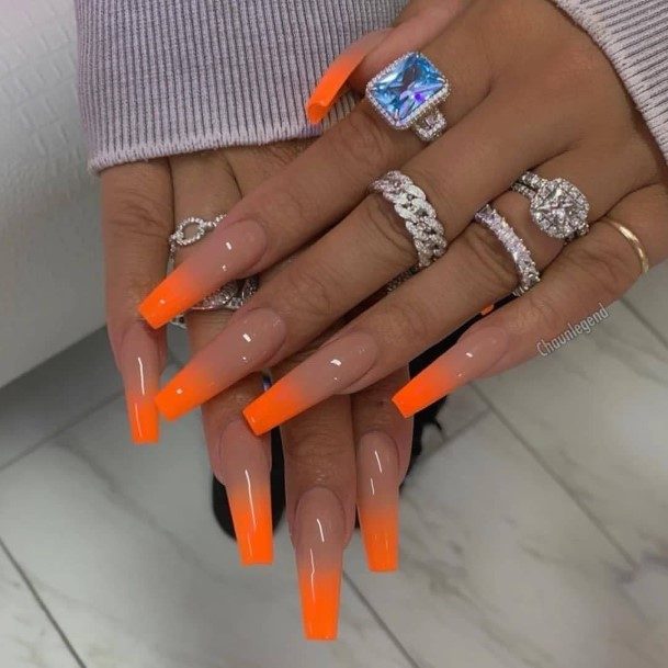 Georgeous Coral Nail On Girl