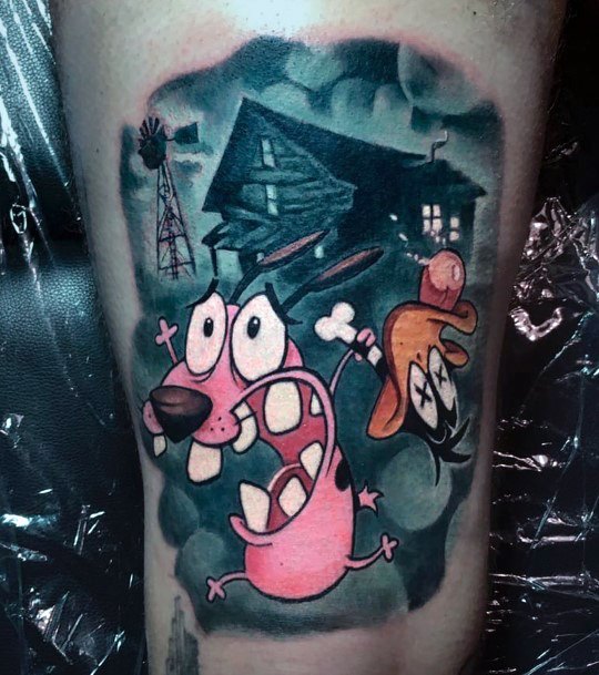 Georgeous Courage The Cowardly Dog Tattoo On Girl