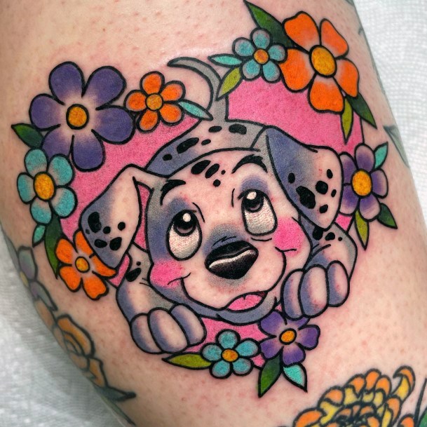 Georgeous Dalmatian Tattoo On Girl