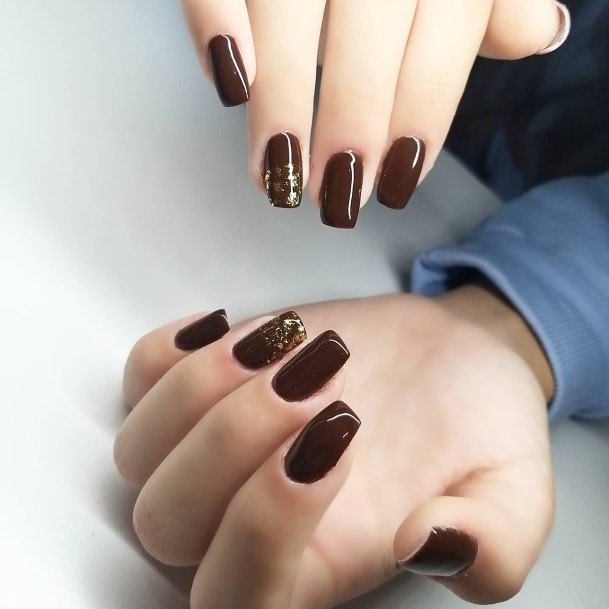 Georgeous Dark Brown Nail On Girl