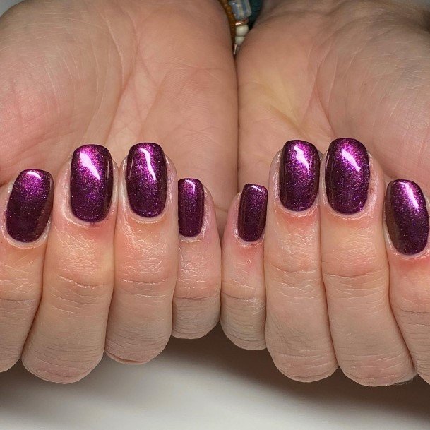 Georgeous Deep Purple Nail On Girl