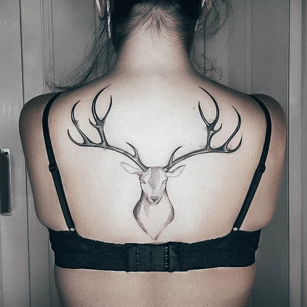 Georgeous Deer Tattoo On Girl