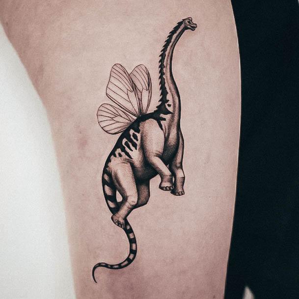 Georgeous Dinosaur Tattoo On Girl