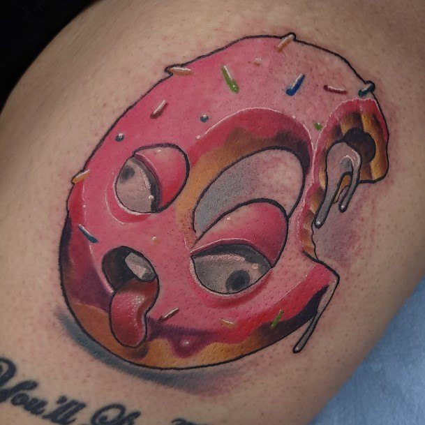 Georgeous Donut Tattoo On Girl