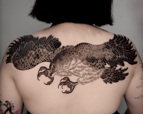 Georgeous Eagle Tattoo On Girl