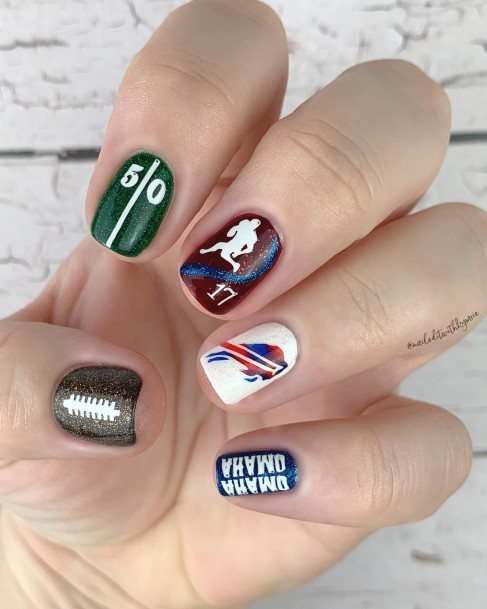 Georgeous Football Nail On Girl