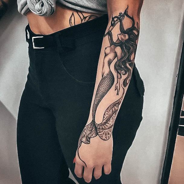 Georgeous Forearm Sleeve Tattoo On Girl