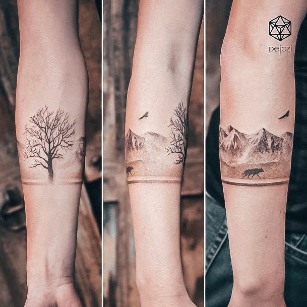 Georgeous Forest Tattoo On Girl