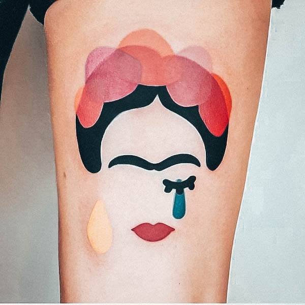 Georgeous Frida Tattoo On Girl