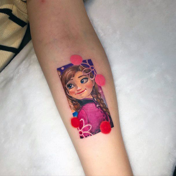 Georgeous Frozen Tattoo On Girl