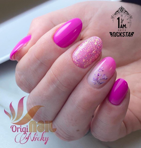 Georgeous Fuchsia Nail On Girl