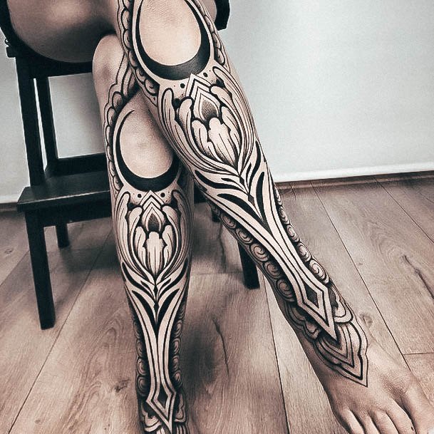 Georgeous Full Sleeve Tattoo On Girl