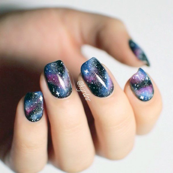 Georgeous Galaxy Nail On Girl