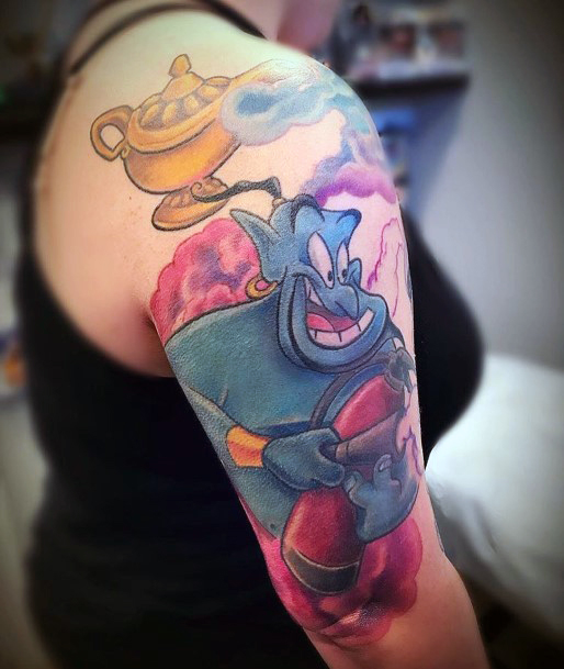 Top 100 Best Genie Tattoos For Women Aladdin Disney Design Ideas