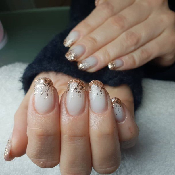 Georgeous Gold Ombre Nail On Girl