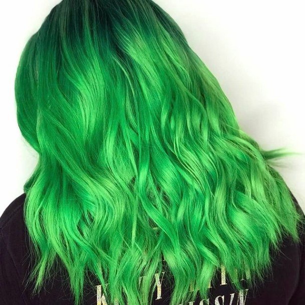 Georgeous Green Hairstyles On Girl