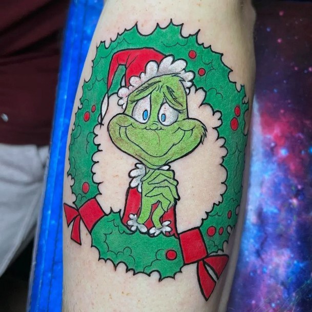 Georgeous Grinch Tattoo On Girl