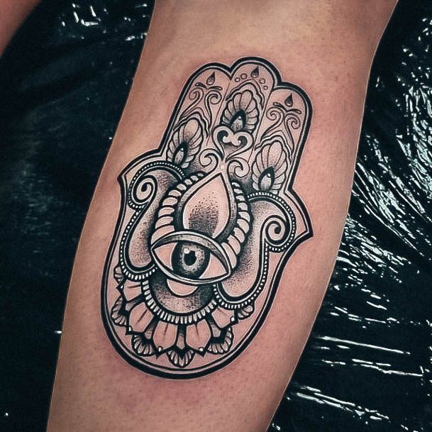 Georgeous Hamsa Tattoo On Girl