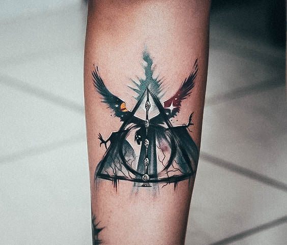 Georgeous Harry Potter Tattoo On Girl