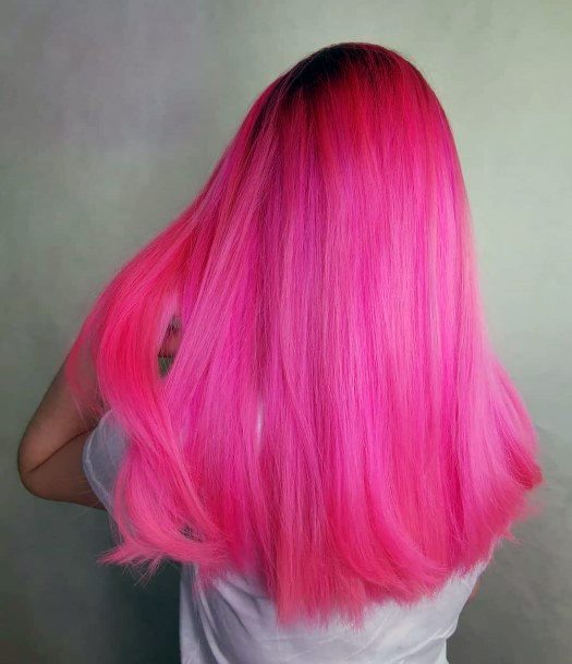 Georgeous Hot Pink Hairstyles On Girl