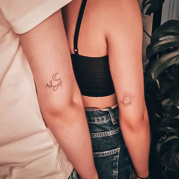 Georgeous Initials Tattoo On Girl