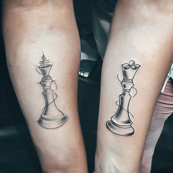 Georgeous King And Queen Tattoo On Girl