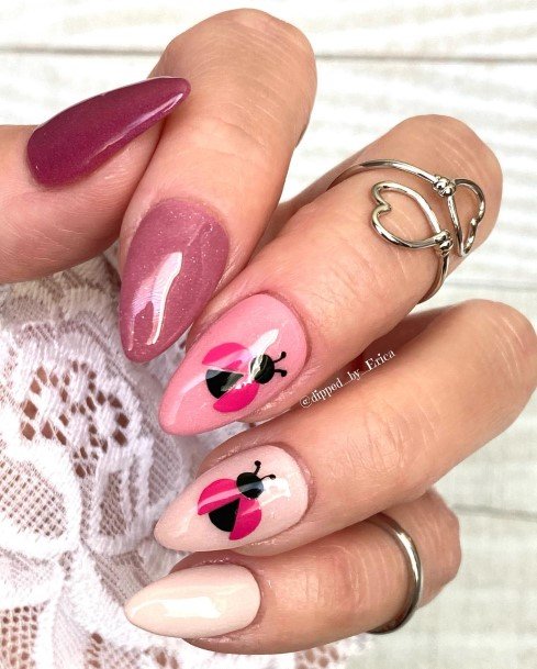 Georgeous Ladybug Nail On Girl