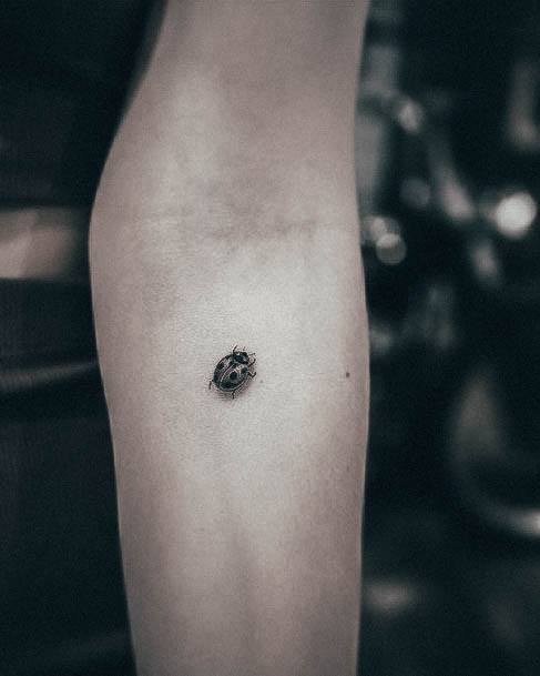 Georgeous Ladybug Tattoo On Girl