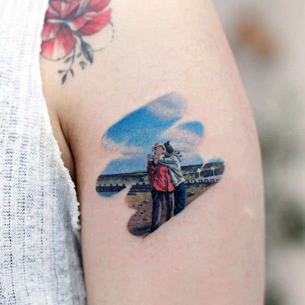 Georgeous Landscape Tattoo On Girl