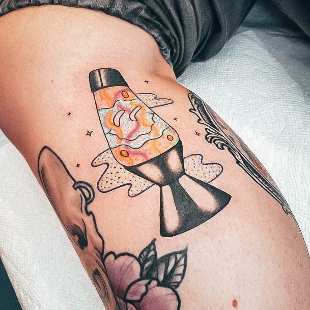 Georgeous Lava Lamp Tattoo On Girl