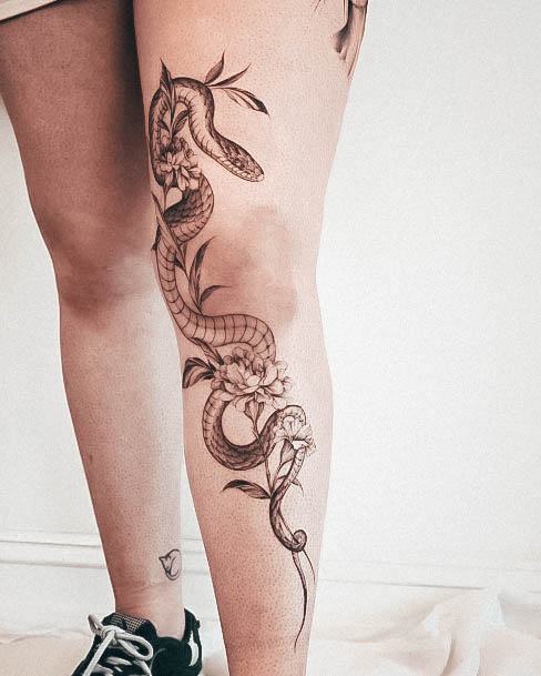 Georgeous Leg Sleeve Tattoo On Girl